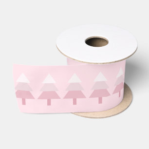 Ruban En Satin Motif d'arbre de Noël ombré rose élégant