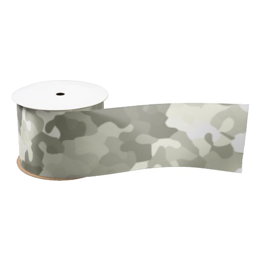 Ruban En Satin Motif de camouflage gris (Bobine)