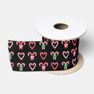 Ruban En Satin Motif de canne de bonbon de Noël