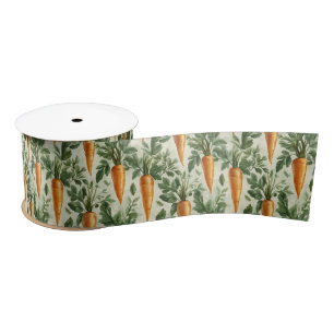 Ruban En Satin Motif de carotte Jardin de printemps