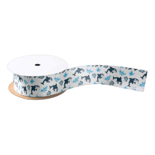 Ruban En Satin Motif de carrelage de poissons de plage mignon pou