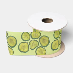 Ruban En Satin Motif de chips de poulet vert Kosher Dill Pickle C