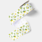 Ruban En Satin Motif de citrons et de feuillage (Dos)