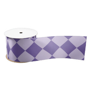 Ruban En Satin Motif de diamants de Checker Violet