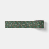 Ruban En Satin Motif de feuillage de Noël vert (Devant)