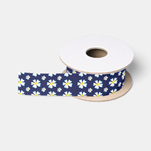 Ruban En Satin Motif de fleurs blanches Thunder_Cove
