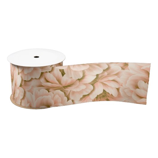 Ruban En Satin Motif de fleurs d'aquarelle moderne (Bobine)