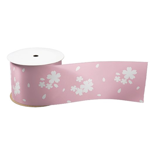 Ruban En Satin Motif de fleurs de cerisiers de Sakura (Bobine)