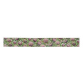 Ruban En Satin Motif de fleurs de thé rose et vert (Devant)