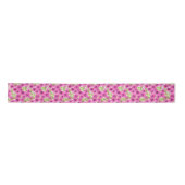 Ruban En Satin Motif de fleurs pétunia rose (Devant)