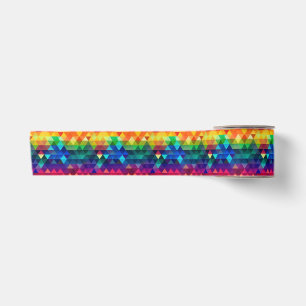 Ruban En Satin Motif de forme répétitive de triangle arc-en-ciel