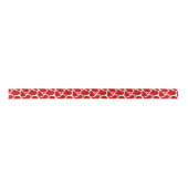 Ruban En Satin Motif de girafe abstraite rouge et blanche (Devant)