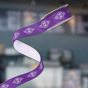 Ruban En Satin Motif de logo personnalisé Promotionnel Violet 1,5