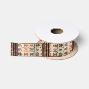 Ruban En Satin Motif de Mahjong