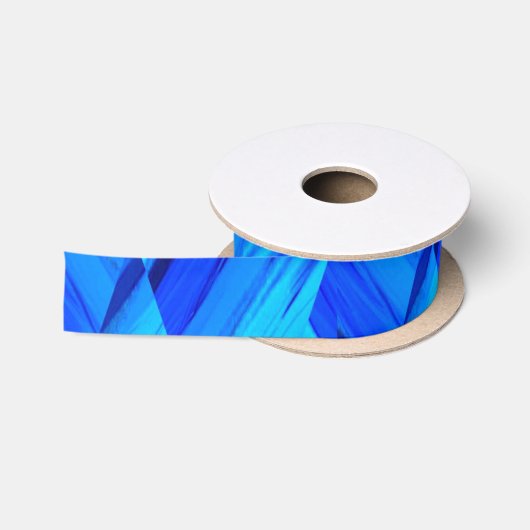 Ruban En Satin Motif de marbre bleu cobalt complexe (Bobine)
