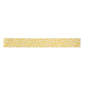 Ruban En Satin Motif de marguerites de printemps de Boho jaune (Devant)