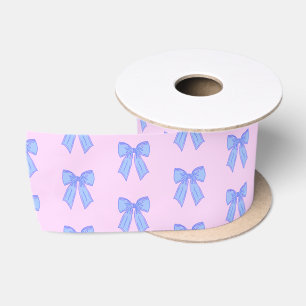 Ruban En Satin Motif de nœud bleu