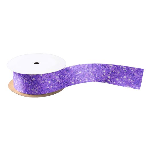 Ruban En Satin Motif de parties scintillant pétillant violet (Bobine)