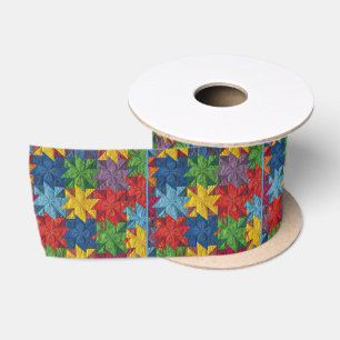Ruban En Satin Motif de patchwork à pinwheeling