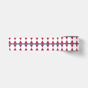 Ruban En Satin Motif de rangées de triangles Rouge bleu et Blanc