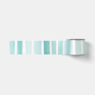 Ruban En Satin Motif de rayure verticale aqua aquarelle Côte