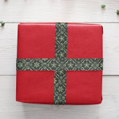 Ruban En Satin Motif de snowflake vert Noël