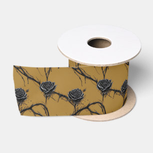 Ruban En Satin Motif de Speedpaint Black Rose Gothique