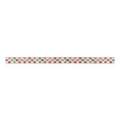 Ruban En Satin Motif de vacances Retro Christmas Tree Checkerboar (Devant)