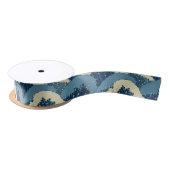 Ruban En Satin Motif de vagues japonais de mer (Bobine)