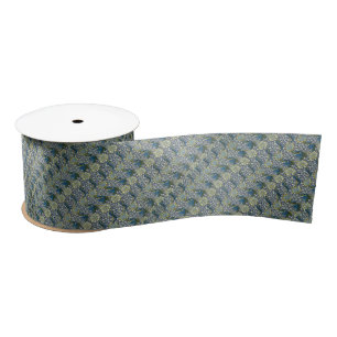 Ruban En Satin Motif de William Morris Kennet (bleu)