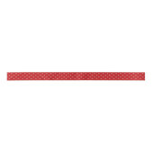 Ruban En Satin Motif des Etoiles Blanches sur rouge (Devant)
