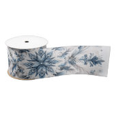 Ruban En Satin Motif d'hiver Retro Snowflake (Bobine)