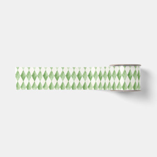 Ruban En Satin Motif diamant arlequin de vacances vert
