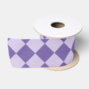 Ruban En Satin Motif diamant damier violet