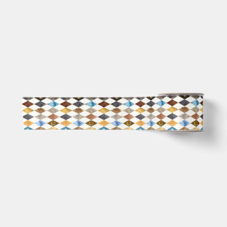 Ruban En Satin Motif diamant harlequin aquarelle céleste