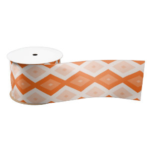 Ruban En Satin Motif diamant orange