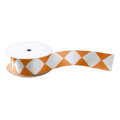 Ruban En Satin Motif diamant Orange White Checker (Bobine)