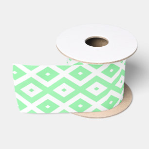 Ruban En Satin Motif diamant vert et blanc