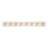 Ruban En Satin Motif D'Impression Paw Et Round Frame Dog (Devant)