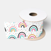 Ruban En Satin Motif Doodle Abstrait (Bobine)