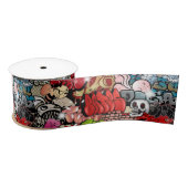 Ruban En Satin Motif dynamique urbain d'art de graffiti d'art de (Bobine)