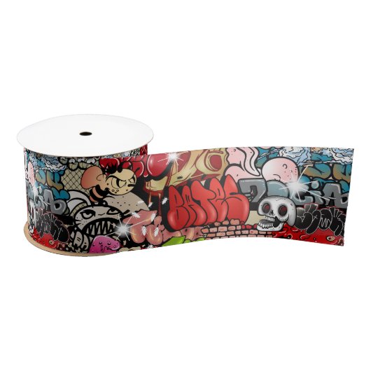 Ruban En Satin Motif dynamique urbain d'art de graffiti d'art de (Bobine)