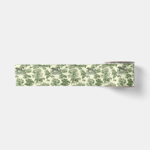 Ruban En Satin Motif élégant vintage toile de cheval vert olive