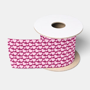 Ruban En Satin Motif en carrelage mignon coeurs roses
