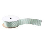 Ruban En Satin Motif en damier vert À damiers Pastel (Bobine)