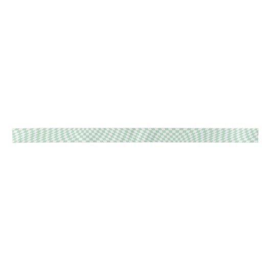 Ruban En Satin Motif en damier vert À damiers Pastel (Devant)