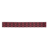 Ruban En Satin Motif en diamant rouge et noir (Devant)