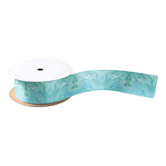 Ruban En Satin Motif en marbre bleu (Bobine)