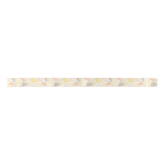 Ruban En Satin Motif en mosaïque jaune citron (Devant)