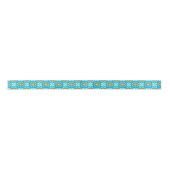Ruban En Satin Motif ethnique turquoise (Devant)